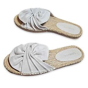 SONALI Leather Bow Espadrille Slides Sz 6